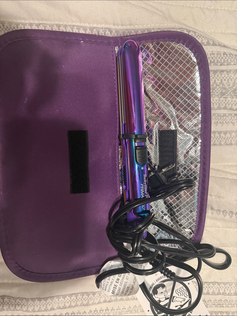 Purple Mini Hair Straightener - Compact Travel Flat Iron NEW